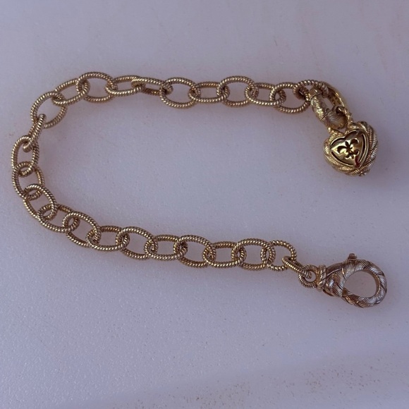 Judith Ripka Gold Clad Heart Charm Bracelet - Picture 2 of 5